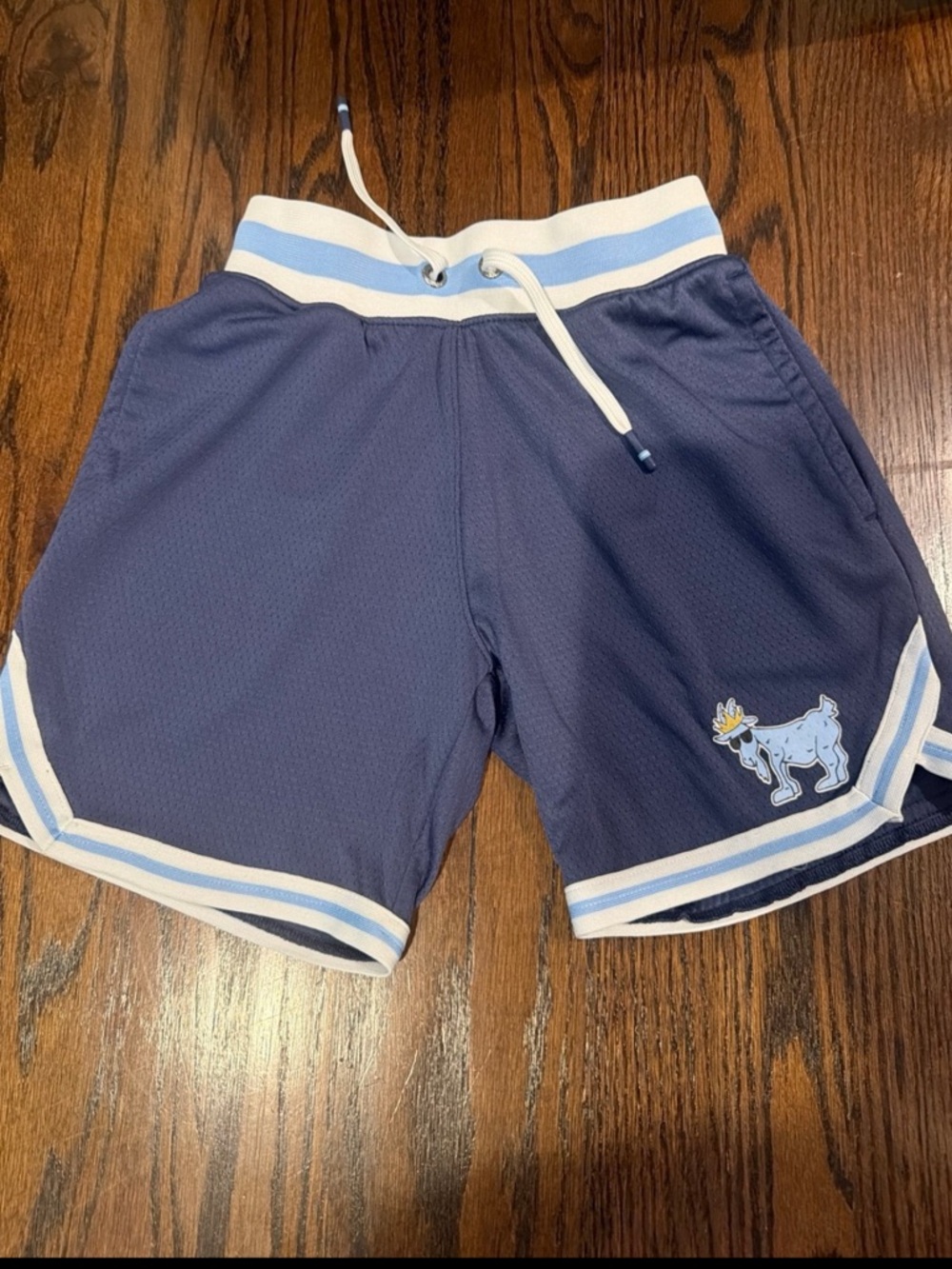 GOAT USA Navy Blue Kids Athletic Shorts with Stripe Trim